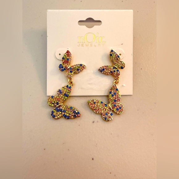 nOir Jewelry Jewelry - nOir Jewelry Multicolor Crystal Butterfly Earrings